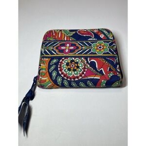 Vera Bradley Venetian Paisley Small Wallet Pouch Zip Around  Multicolor Bifold